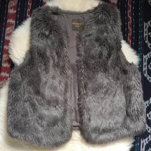 Wearmaster by Madewell faux fur vest J. Crew Mob Wife Wives sz L Sleeveless